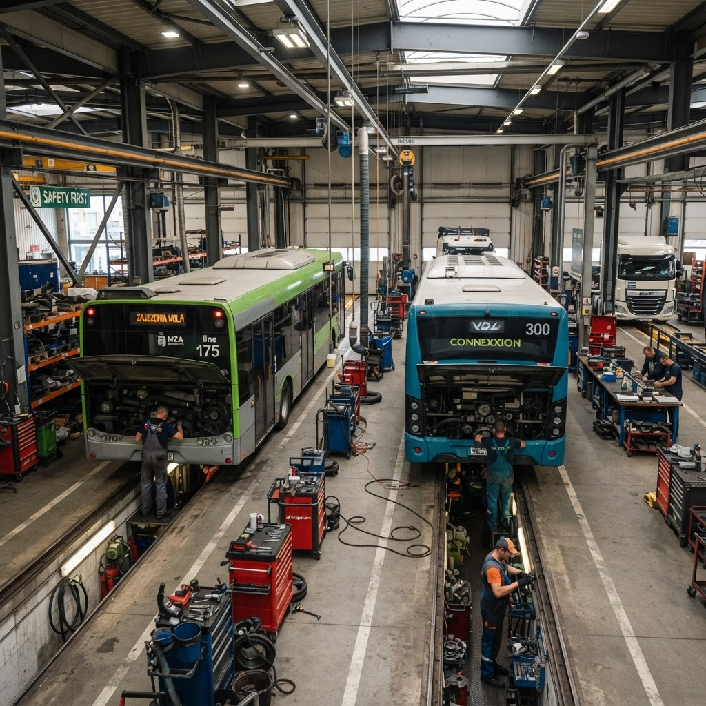 Sběrnice Solaris Urbino a VDL Citea v provozu diesel během diagnostiky vstřikovacího systému